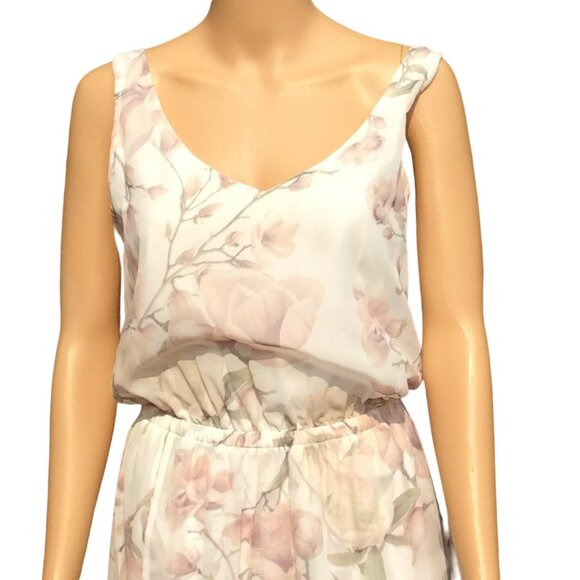 Show Me Your Mumu Women's Size S Maxi Dress White Pink Floral Fairy Flowy Beach - Picture 4 of 9
